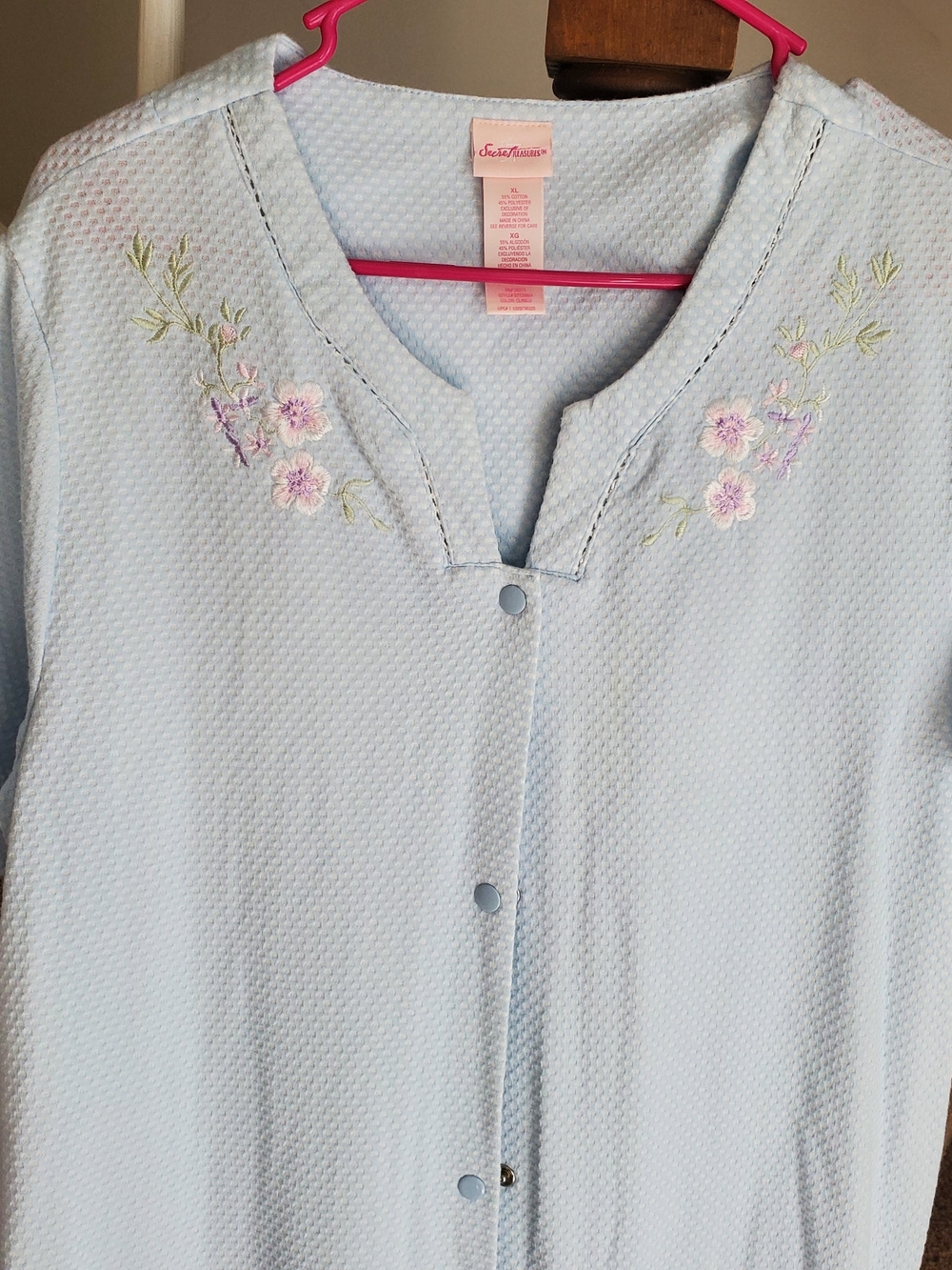 Secret Treasures Light Blue Waffle Robe XL EUC - Picture 2 of 6